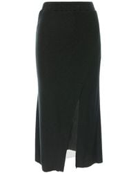 Silvia Serban - Ribbed Skirt With Elasticated Tulle Linen - Lyst