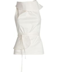 Bianca Popp - Asymmetrical High Collar Bareback Blouse - Lyst