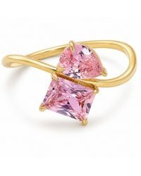 Belinda Jewelz - Tourmaline Wavy Toi Et Moi Birthstone Ring - Lyst