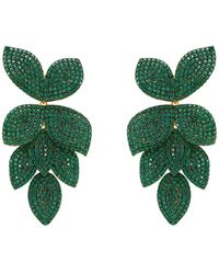 LÁTELITA London - Petal Cascading Flower Earrings Gold Emerald Green - Lyst
