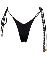 ANTONINIAS - Lisome Double Layered Seamless Bikini Bottoms With Metal Chain - Lyst