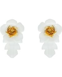 Gissa Bicalho - Handmade Acrylic Earring Rose And Leaf S - Lyst