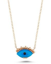 Ecce | Artisan Diamonds - 14K Solid Eye See You With Ball Eyelash Necklace - Lyst