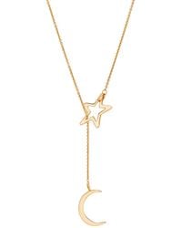 Posh Totty Designs - Yellow Gold Plated Moon & Star Lariat Necklace - Lyst