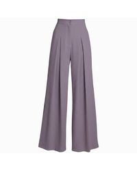 Imaatu - Sande High-Waisted Linen-Blend Wide-Leg Pants Mauve - Lyst