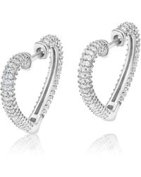 SHYMI - Open Heart Pave Hoops - Lyst