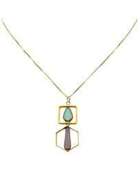 Aracheli Studio - Geometric Art Paled Turquoise & Lavender Chain Necklace - Lyst