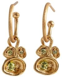 Claire Hill Designs - Peridot Vermeil Lichen Hoop Earrings - Lyst