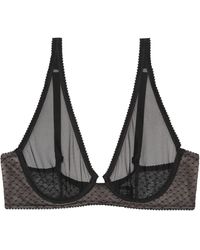 Verdant Intimates - Dot Mesh Plunge Bra - Lyst