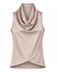 Lumina Eligma - Neutrals Cascade Silk Cowl Top - Lyst