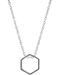 Anchor and Crew - Lane Hexagonal Mini Geometric Necklace Pendant - Lyst