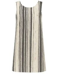 Conquista - Striped Straight Dress With Belt - Lyst
