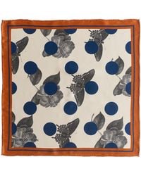 Lost Pattern - Noir Floral Silk Pocket Square - Lyst