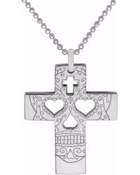 CarterGore - Small Sugar Skull Cross Pendant Necklace - Lyst