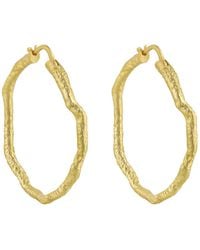Janus Edinburgh - Cairn Gorm Vermeil Sterling Hoop Hammered Earrings - Lyst