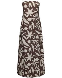 NUAJE NUAJE - Rhea Strapless Midi Linen Dress - Lyst