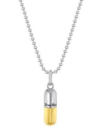 True Rocks - Small Pill Pendant 2tone Sterling Silver & 18kt Gold-plated On Silver Chain - Lyst