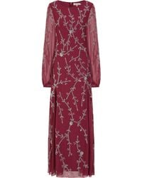 Frock and Frill - Amara Burgundy Embellished Maxi Dress - Lyst