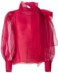 Lita Couture - Sheer Organza-Silk Blouse - Lyst