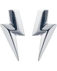 Edge Only - 3D Flat Top Lightning Bolt Earrings Sterling - Lyst