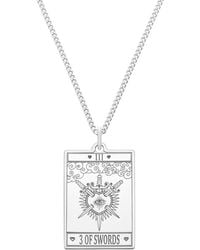 CarterGore - Large Sterling Silver "3 Of Swords" Tarot Card Necklace - Lyst