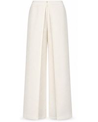 Silk and Bears - Ophelia Ivory Mist Wide Leg Palazzo Trousers - Lyst