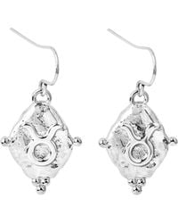 Seven Saints - Taurus Vintage-Style Dangle Earrings, Rhodium Plated - Lyst