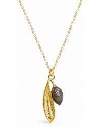 Mother Nature Jewelry - Leaf Pendant, Handmade & Rhodium Two-Tone Necklace - Lyst