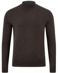 Paul James Knitwear - Ultra Fine Cotton Spencer Mock Turtle Neck Jumper - Lyst