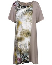 Conquista - Abstract Animal Print Short Sleeve Stretch Jersey Dress Plus Size - Lyst