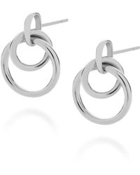 Nellou Jewellery - Double Hoop Ear Drop Sterling - Lyst