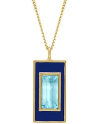 Augustine Jewels - Sky Topaz And Enamel Drop Necklace - Lyst