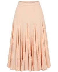 Georgette - Neutrals Soft Peach Blossom Midi Skirt - Lyst