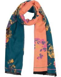 Saachi - Two Tone Floral Reversible Scarf - Lyst