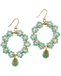 Farra - Amazonite Stone Dangle Earrings - Lyst