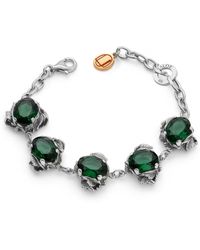 Unaloe - Coleus Ovalis Sterling Bracelet With Cubic Zirconia – Elegant Statement Jewelry - Lyst