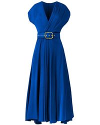 ALINA CERNĂTESCU - Segue Royal Cocktail Dress With Pockets And Textile Belt - Lyst