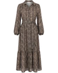 Adrift Clothing - Neutrals Ginette Collared Dress - Lyst