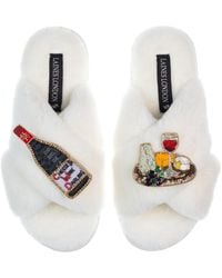 Laines London - Classic Laines Slippers With Cheese & Red Wine Brooches - Lyst