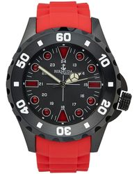 Olivia Burton Ob16am128 3d Bee Square Leather Watch In Black for