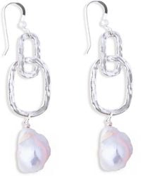 N'damus London - Hatton Forge Duo Sterling Medium Pearl Earrings - Lyst