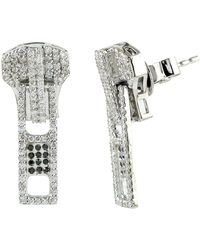 Artisan - 18k Gold In Pave Natural Diamond Zip Shape Designer Dangle Earrings - Lyst