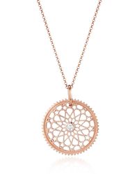 One and One Studio Star Detail Filigree Pendant With Chain - Metallic