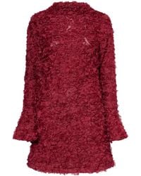 Amy Lynn - Delphine Burgundy 3D Floral Textured Mini Dress - Lyst