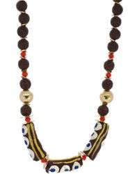 Ebru Jewelry - African Bead & Evil Eye Lava Rock Statement Choker Necklace - Lyst
