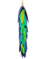 Oana Savu - Beetle Wings Earrings Extra Long Drop Single Statement Earring Ear Stud - Lyst