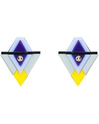 Gissa Bicalho - Handmade Acrylic Earring Kuntur P / Yellow - Lyst