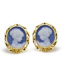 Vintouch Italy - Plated Mini Cameo Stud Earrings - Lyst