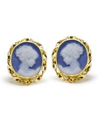 Vintouch Italy - Plated Mini Cameo Stud Earrings - Lyst