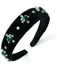 2KStyle - Aida Crystal Hand-Embellished Velvet Headband - Lyst